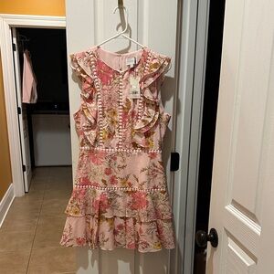 Sugarlips Pink Floral Ruffle Dress